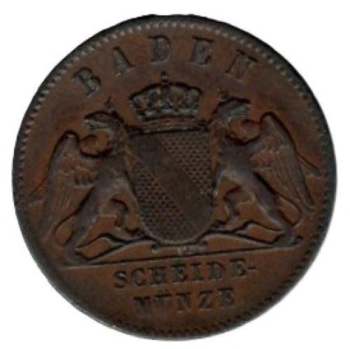 Baden 1 Kreuzer 1871 Frederick I. Minor coin