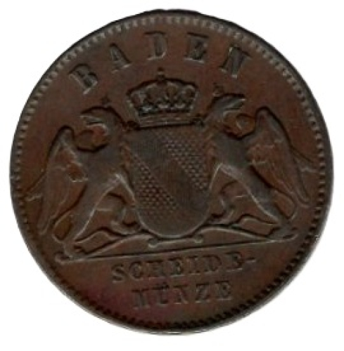 Baden 1 Kreuzer 1869 Frederick I. Minor coin
