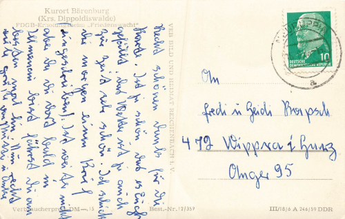 01773 Baerenburg Altenburg FDGB Heim Friedenswacht o 1960