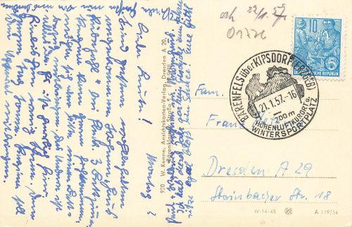 01773 Baerenfels Erzgebirge im Winter o 1957