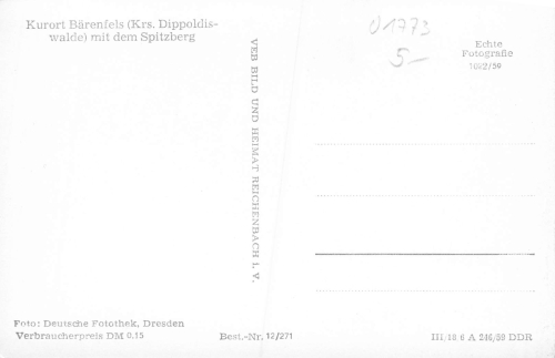 01773 Baerenfels Erzgebirge * 1959