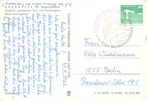 01773 Baerenfels Erzgebirge o 1981
