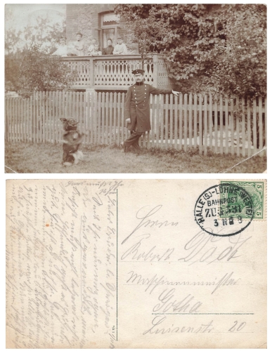 Railway postmark Halle Lühne train 531 November 3, 1908