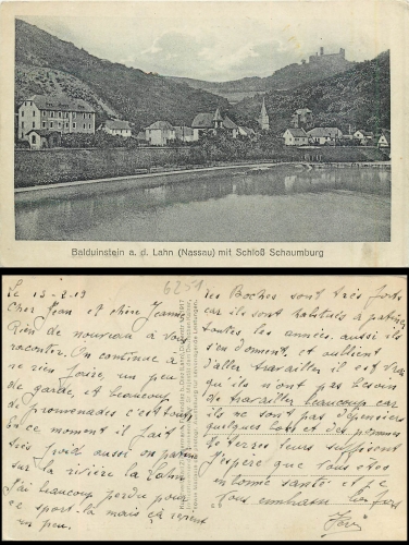 Balduinstein Lahn gebr. 13.2.1919