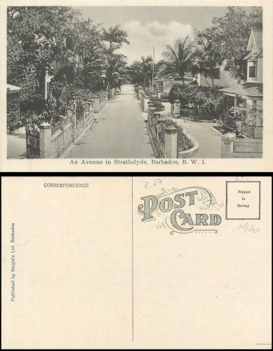 Bridgedown Barbados Avenue in Strathclyde  *ca. 1920
