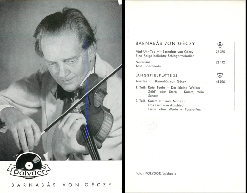Barnabas von Géczy with violin