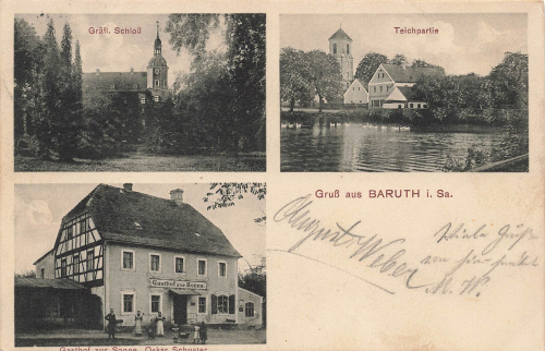 02694 Baruth Sachsen Gasthof zur Sonne o um  1910