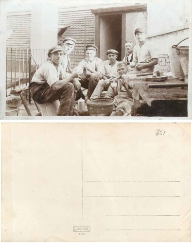 Construction worker mason having breakfast * around 1930