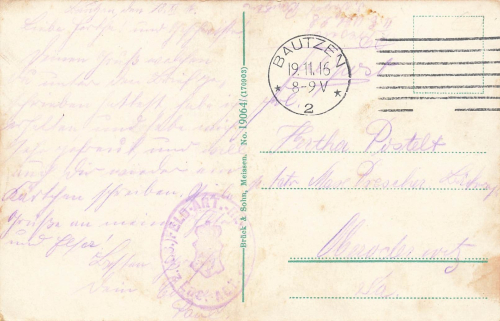 Bautzen Reichenstraße Feldpost 2. (K.S.) FELD.ART. RGT Nr.23 o 1916
