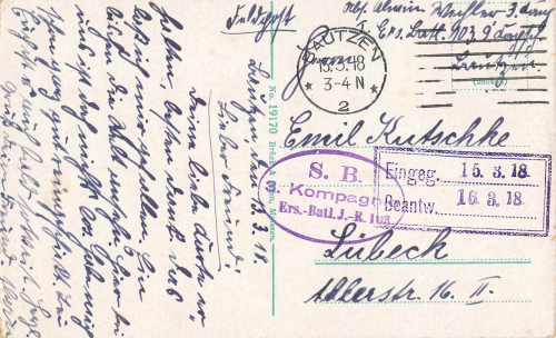 Bautzen Alte Wasserkunst Feldpost 1.WK 3. Kompagnie Ers.-Batl. J.-R. 103 o 1918