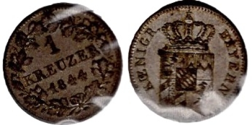 Bavaria 1 Kreuzer 1844 country coin