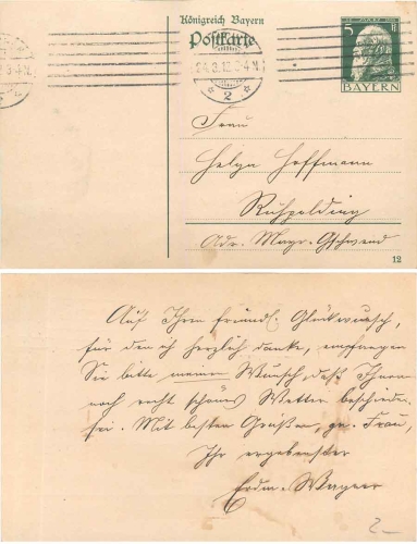 Bavaria Kingdom postal stationary 5 Pfennig o 24.3.1912