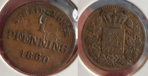 Bayern 1 Pfennig 1860