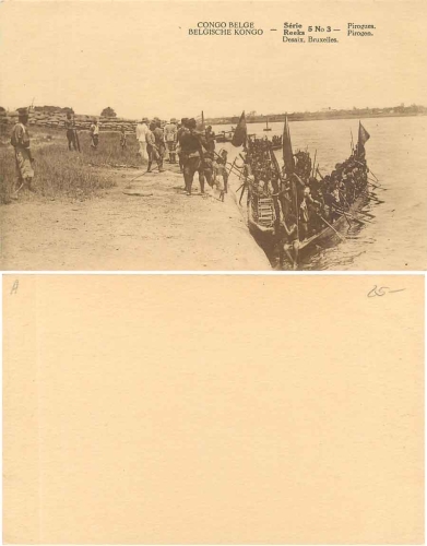Belgian Congo Pirogues docking *ca.1930