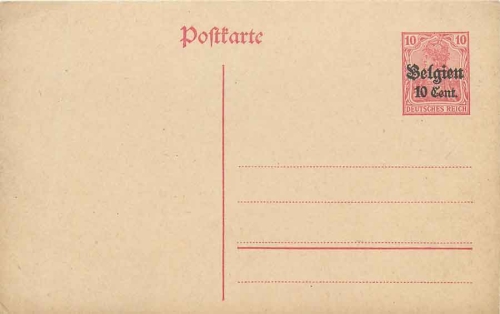 Belgien 10 Centimes Ganzsache 10 Pfennig Germania