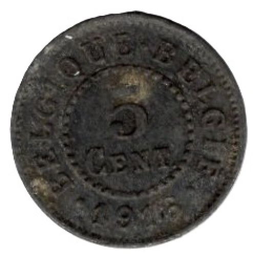 Belgien Deutsche Besetzung 1. Weltkrieg 5 Cent (5 Centimes) 1916