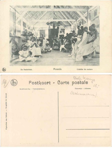 Belgisch Kongo Moanda Nähzimmer Nähmaschine *ca. 1920
