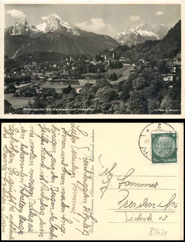83471 Berchtesgaden mit Watzmann und Hochkalter o 24.9.1937