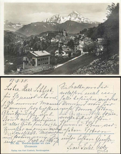 83471 Berchtesgaden mit Watzmann gebr. 1930