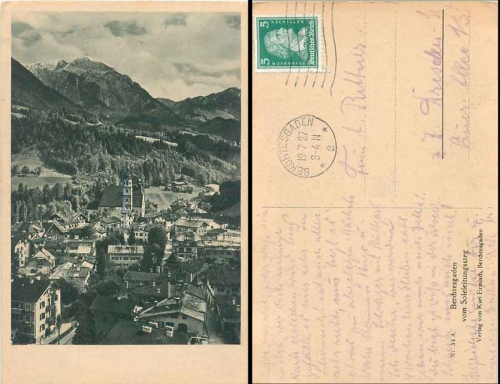 83471 Berchtesgaden vom Soleleitungssteg o 19.7.1927