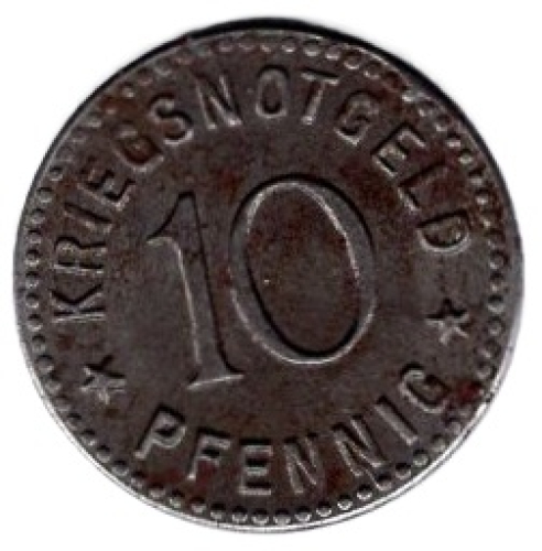 Berleburg town emergency war money 10 pfennigs 1917 emergency coin