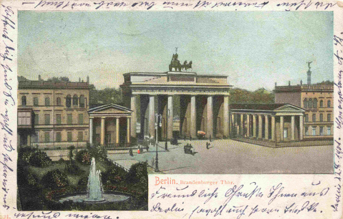 Berlin Brandenburg Gate vintage postcard