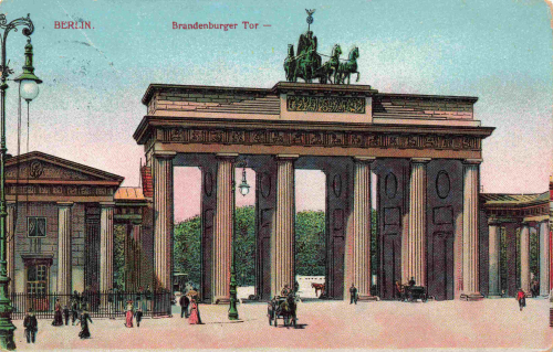 Berlin Brandenburg Gate vintage postcard