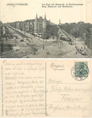 Charlottenburg Berlin Am Knie mit Bismarck Strasse und Berlinerstrasse o 30.3.1911