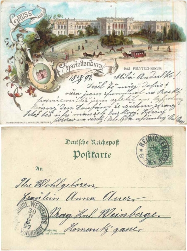 Charlottenburg Berlin Polytechnikum Litho o 29.9.1897