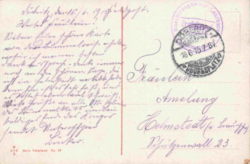 Berlin Reichstagsgebäude Feldpoststempel Maschinengewehr-Lehrkursus 6. Kompagnie o 1915
