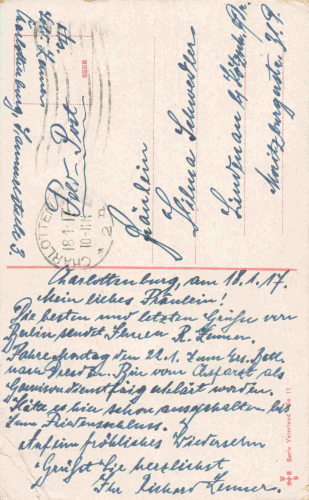 Berlin Friedrichstrasse, old postcard, c. 1917