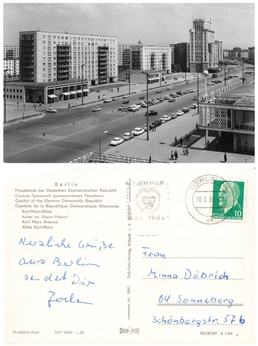 Berlin Karl-Marx-Allee Restaurant Mockba o 20.3.1965 ​​​​​​​Verlag Dick