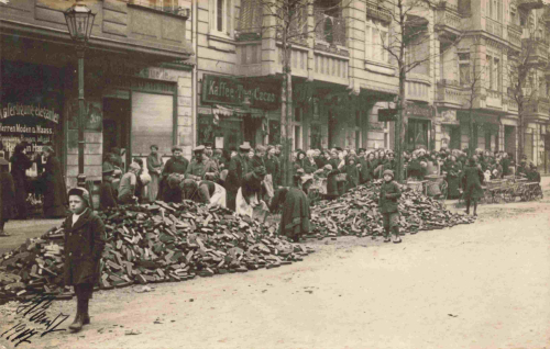 Berlin Kohlenanlieferung Echtfoto um 1917