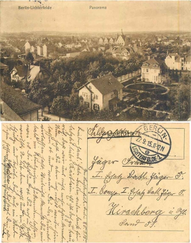 Lichterfelde Berlin o 22.9.1915