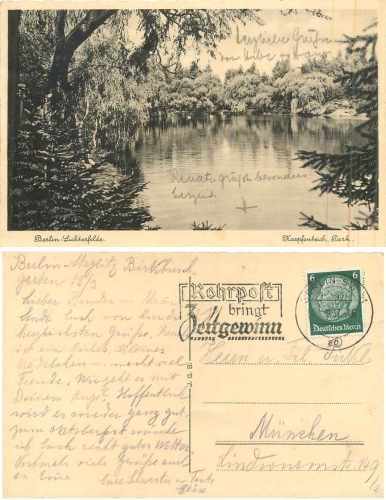 Lichterfelde Berlin Karpfenteich Park o 24.9.1937