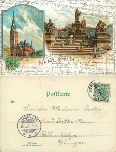 Berlin Georgen Church Luther Memorial Litho o May 19, 1899