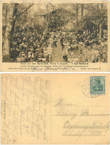Moabit Berlin, Restaurant Spree-Zelt Wagnerstrasse o 12.5.1916