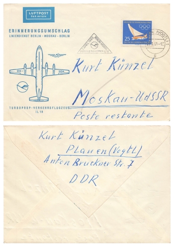 Berlin Moscow scheduled service first flight April 1, 1960 o Adorf March 28, 1960
