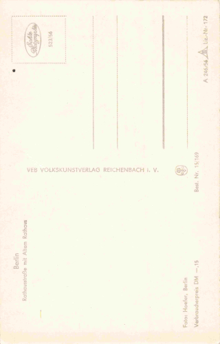 Berlin Rathausstrasse mit altem Rathaus Alte Ansichtskarte * 1956