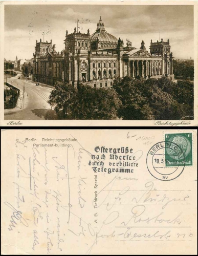 Berlin Reichstag building o March 19, 1937