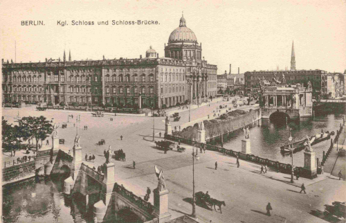 Berlin Schloss und Schloss Brücke alte Ansichtskarte * um 1910
