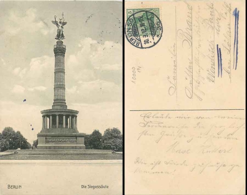 Berlin Victory Column o September 10, 1912