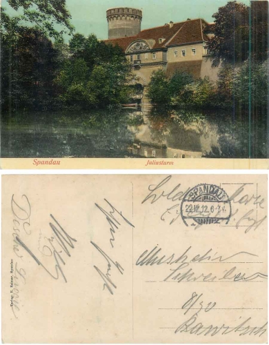 Spandau Berlin Juliusturm o 22.12.1912