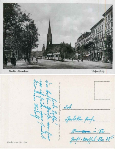 Spandau Berlin Hafenplatz Strassenbahn gebr. ca. 1940