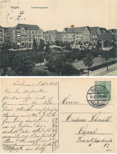 Steglitz Berlin Lauenburgerplatz o 10.9.1913