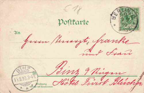 Berlin Stettiner Bahnhof, artist-illustrated postcard by Josef von Kulas, lithograph, vintage postcard, c. 1899