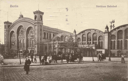 Berlin Stettiner Bahnhof, original vintage postcard, o um 1910