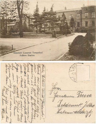 Tempelhof Berlin Standort Lazarett Äußere Station o ca. 1920