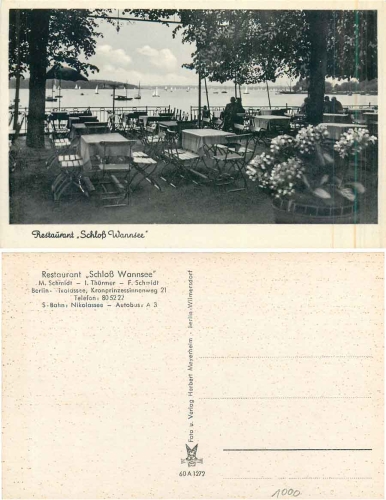 Wannsee Berlin Restaurant Schloss  *ca. 1950