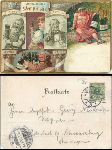 Berlin  Weinstuben  Kempinski Litho o 6.1.1902